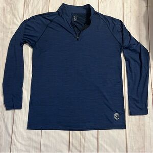 Born Primitive 1/4 Zip Shirt Men's XL Blue Long Sleeve Activewear Top